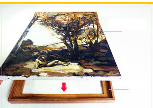 Оптовая продажа, плавающая парусиновая рамка с деревянными рамками для домашнего декора, пластиковая рамка для рисования под заказ, цифровая печать логотипа - Product Image 6