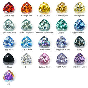 Moissanite de qualité supérieure Goldleaf, taille cœur, VVS, 6,5 mm à 10 mm, gris, jaune, champagne, rouge, vert, bleu, multicolore, diamant en vrac - Product Image 3