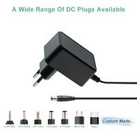 Adaptateur secteur AC/DC 5V 2A 9V 12V 1A 12W 15W 5V 3A avec prise EU, certifié CE GS RoHS REACH
