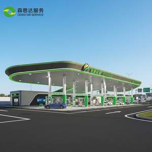 Censtar Station - Estructura <span class=keywords><strong>de</strong></span> Rejilla <span class=keywords><strong>de</strong></span> Acero Inoxidable Personalizada para Gasolineras y Letreros <span class=keywords><strong>de</strong></span> Pylon Exteriores para <span class=keywords><strong>Gasolina</strong></span> - Product Image 1