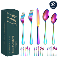 Offre Spéciale Couteau à steak en acier inoxydable 1010 Fourchette et cuillère 20 pièces Design européen Cadeaux d'affaires Coffret cadeau Ensemble de couverts