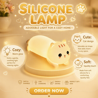 Veilleuses en silicone en gros pour chambre d'enfant, avec capteur tactile, rechargeables, portables, en forme d'animaux, lampes de chevet LED pour chambre d'enfant, OEM