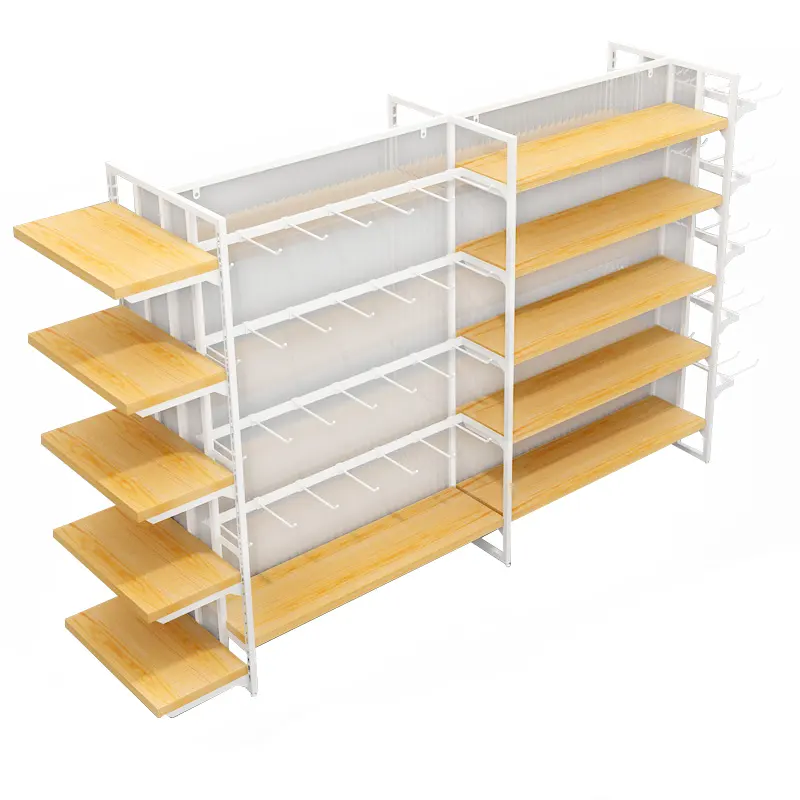 Hot sale 1 dollar store stationary store shelving wall steel wood supermarket+shelves miniso displays rack display stand