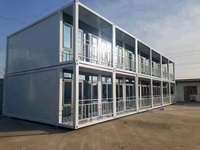 Maison préfabriquée temporaire en conteneur pour dortoirs de travailleurs de chantier, immeuble de bureaux à deux étages, école, petite maison modulaire