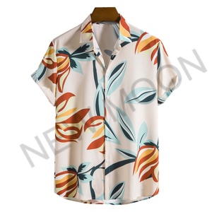 เสื้อเชิ้ตผู้ชายสไตล์ชาติพันธุ์ลายดอกไม้ แขนสั้น สำหรับฤดูร้อน ไซส์ใหญ่ เสื้อชายหาดแขนสั้น - Product Image 5