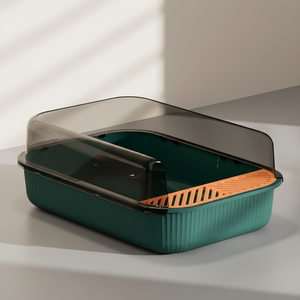 Venta Directa: <span class=keywords><strong>Arenero</strong></span> Redondo Grande de Plástico Ecológico para Gatos con Espacio Interior de 20L, Fácil de Limpiar, Kit de Accesorios para Inodoro - Product Image 2