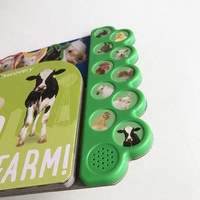 Livres cartonnés en plastique OEM avec sons d'animaux et module à bouton-poussoir pour l'apprentissage précoce
