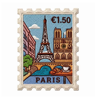 Patch brodé style Paris, motif Tour Eiffel, souvenir de France, thermocollant