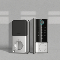 Cerradura Inteligente para Puerta con Huella Dactilar, Código, Wi-Fi, Almacenamiento en la Nube, Aleación de Aluminio, App Tuya para Puerta de Latón