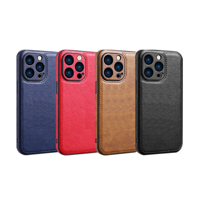 Business PU Leather Magnetic Phone Case for iPhone 17 Promax with Full Lens Cover TPU Leather Texture Magnetic Case for iPhone
