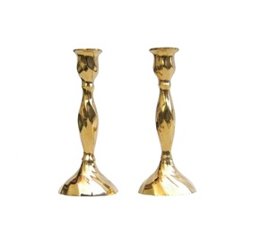 Creative Low MOQ Handmade Solid Brass <b>Candle</b> <b>Stick</b> Holder Pair Manufacturer Wholesaler factory direct sale - Product Image 1