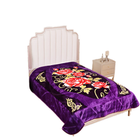 Doux et chaud Double couche moelleux fausse fourrure de vison Style coréen imprimé tricoté couette Raschel couverture polaire