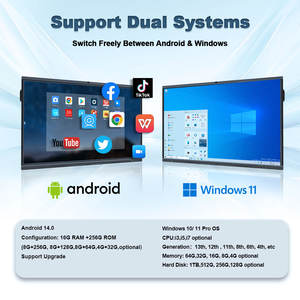 หน้าจอแสดงผลดิจิตอล HDFocus ขนาด 65 75 100 นิ้ว ความละเอียด 4K แบบมัลติทัช  ไวท์บอร์ดแบบอินเทอร์แอคทีฟ  สมาร์ทบอร์ด สำหรับการสอนในโรงเรียน - Product Image 2