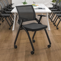 Chaise d'entraînement pliable en tissu moderne Hebei avec tablette d'écriture et accoudoirs réglables pour salle de conférence scolaire et étudiants