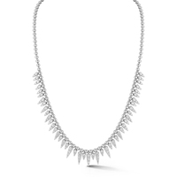 Collier Gemnel en laiton micro-pavé avec breloques à pointes en zircon cubique, entièrement serti de zircone cubique 5A, bijoux de mode pour femme, chaîne à billes perlée