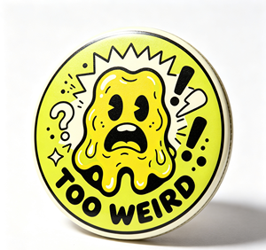 Custom Round Metal Lapel <b>Pin</b> Hard Enamel <b>Badge</b> Black Nickel Plated Too Weird Monster Design for Clothing - Product Image 1