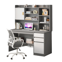Table d'étude Bureau d'étudiant simple avec étagère intégrée Bureau d'étude d'ordinateur de chambre à coucher et bibliothèque