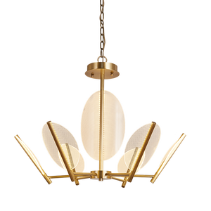 Copper New Design Acrylic Ceiling Light Single Hanging <b>Lamp</b> for Hallway Entrance Island <b>Adjustable</b> Line Brass Finish Chandelier - Product Image 1