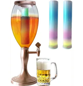 Beer Tower Dispenser oz Mimosa Drink Tower with LED Light for Party Game Day Bar Keeps Fresh and Cold Easy to Clean