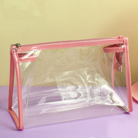Sac à crayons transparent simple sac de rangement en PVC étanche de grande capacité pour étudiant de haute qualité