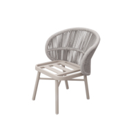 er moderne avec cadre en aluminium blanc pour restaurant et patio chaises sans accoudoirs pour l'extérieur en corde tissée rouge