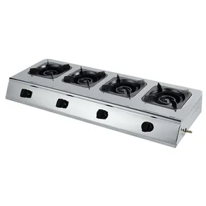 Commercial professional manufacturer competitive price portable cooker table Gas stove 4 burners kitchen stainless steel