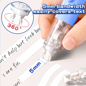 Nuovo nastro di correzione personalizzato della fabbrica con nastro a penna in stile <span class=keywords><strong>Whiteout</strong></span> con punta ruotabile di 360 gradi - Product Image 4