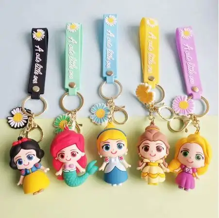 Cartoon cute princess keychain car bag fashion trend key pendant
