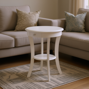 โต๊ะกลมแซชา ขนาด 24 นิ้ว ทำจากไม้ เฟอร์นิเจอร์ห้องนั่งเล่นสไตล์ดั้งเดิม - Product Image 2