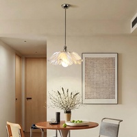 Lustre nordique moderne pour entrée/balcon, finition chromée en forme de pétale, lampe à hauteur réglable et économe en énergie
