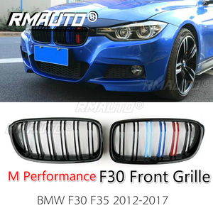 2 pièces Grilles de calandre avant de style M, noires brillantes, pour BMW Série 3 F30 F35 2012-2016, Kits de carrosserie - Product Image 2