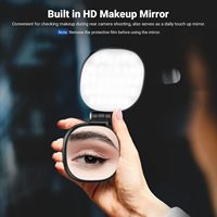 Lampe à selfie LED magnétique 2W avec miroir, rotation à 360°, rechargeable par USB C, pour maquillage, appels vidéo, vlog
