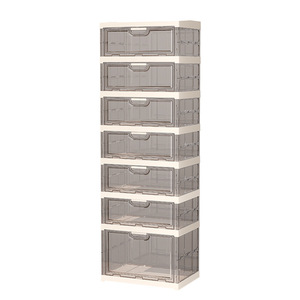 Foldable Plastic <b>Shoe</b> <b>Box</b> Storage Organizer Rectangle Standing Type No Installation Required <b>Shoe</b> Cabinet Sneaker Rack - Product Image 3