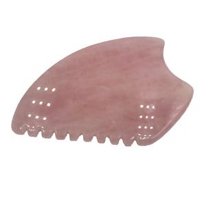 Rodillo facial de cuarzo rosa natural al por mayor y conjunto de herramientas de masaje Gua Sha para aplicación facial con caja - Product Image 6