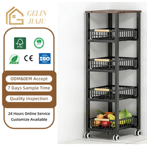 Carrello Portaoggetti da Cucina in Metallo a 5 Ripiani Personalizzato con Basso MOQ, Contenitore per Organizzazione e Stoccaggio in Cucina - Product Image 2