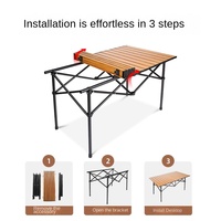 Table pliante en acier au carbone pour l'extérieur, ensemble table et chaises portables ultralégères, table de camping, table de pique-nique, table enroulable, équipement de mobilier d'extérieur