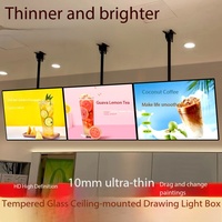 Boîte à menu LED rectangulaire en aluminium pour intérieur et cadre d'affichage, panneau de menu LED mural décoratif à haute luminosité et design durable