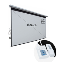 Écran de projection électrique Future 180 pouces 16:9 avec télécommande, système de cinéma maison, haute définition, blanc mat, grand écran de projection