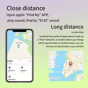Smart Find My Air Tag Bluetooth Pets Keys Anti-lost Global Tracker For IOS Device Round MFi Certificated Locator For Kid Elderly