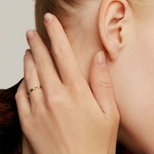 <b>Custom</b> Vintage Women's Wedding 18K Gold Plated Vermeil 925 Sterling Silver Buaguette Cubic Zirconia Certified <b>Rings</b> - Product Image 6