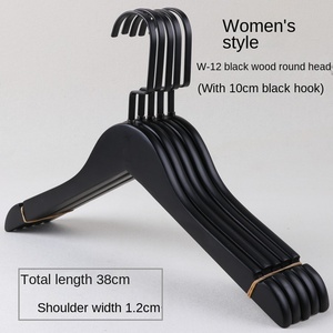 Cintre en bois massif noir antidérapant haut de gamme pour vêtements pour hommes, support pour pantalons, flocage sans trace - Product Image 5