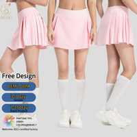 Jupe de yoga blanche plissée taille haute personnalisée pour femme, avec short intégré extensible et doux, idéale pour le badminton, le volley-ball et le tennis (OEM)
