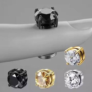 Jingyue Non piercing CZ anallergico in acciaio inox magnete zircone 6 e 8mm <span class=keywords><strong>orecchini</strong></span> a Clip <span class=keywords><strong>orecchini</strong></span> magnetici per gli uomini - Product Image 5