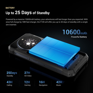 Smartphone robuste Fossibot F109, processeur octa-core, écran LCD double, 6,74 pouces, appareil photo 50MP, 5G, étanche IP68, 8+256 Go, batterie 10600 mAh, Android - Product Image 5