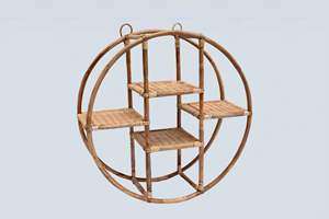 <b>Modern</b> Rustic Bamboo Hanging Wall <b>Shelf</b> High Quality Durable Storage Plant Holder Handmade by india - Product Image 3