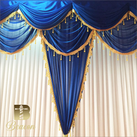 Rideaux croisés de couleur populaire à double couche pour la décoration de scène de mariage, toile de fond murale avec cadre de support pour les décorations de fête