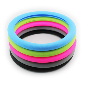 Housse de <span class=keywords><strong>volant</strong></span> universelle en silicone motif litchi 38 cm, antidérapante, texture litchi, protection de <span class=keywords><strong>volant</strong></span> de voiture, douce et durable - Product Image 2