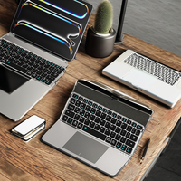 Yeni Katlanabilir Tasarım BT Kablosuz Klavye Dokunmatik Yüzey Fare Simülasyonu 78 Tuşlu Membran USB Type-C 3 Tuşlu Tablet Bilgisayarlar için