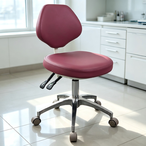 Tabouret ergonomique pour médecin en cuir microfibre, chaise rembourrée réglable pour laboratoire médical, esthétique et clinique de beauté - Product Image 1