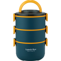 Haute qualité en acier inoxydable 304 boîte à lunch colorée ronde multicouche conteneur alimentaire emballage boîte à lunch